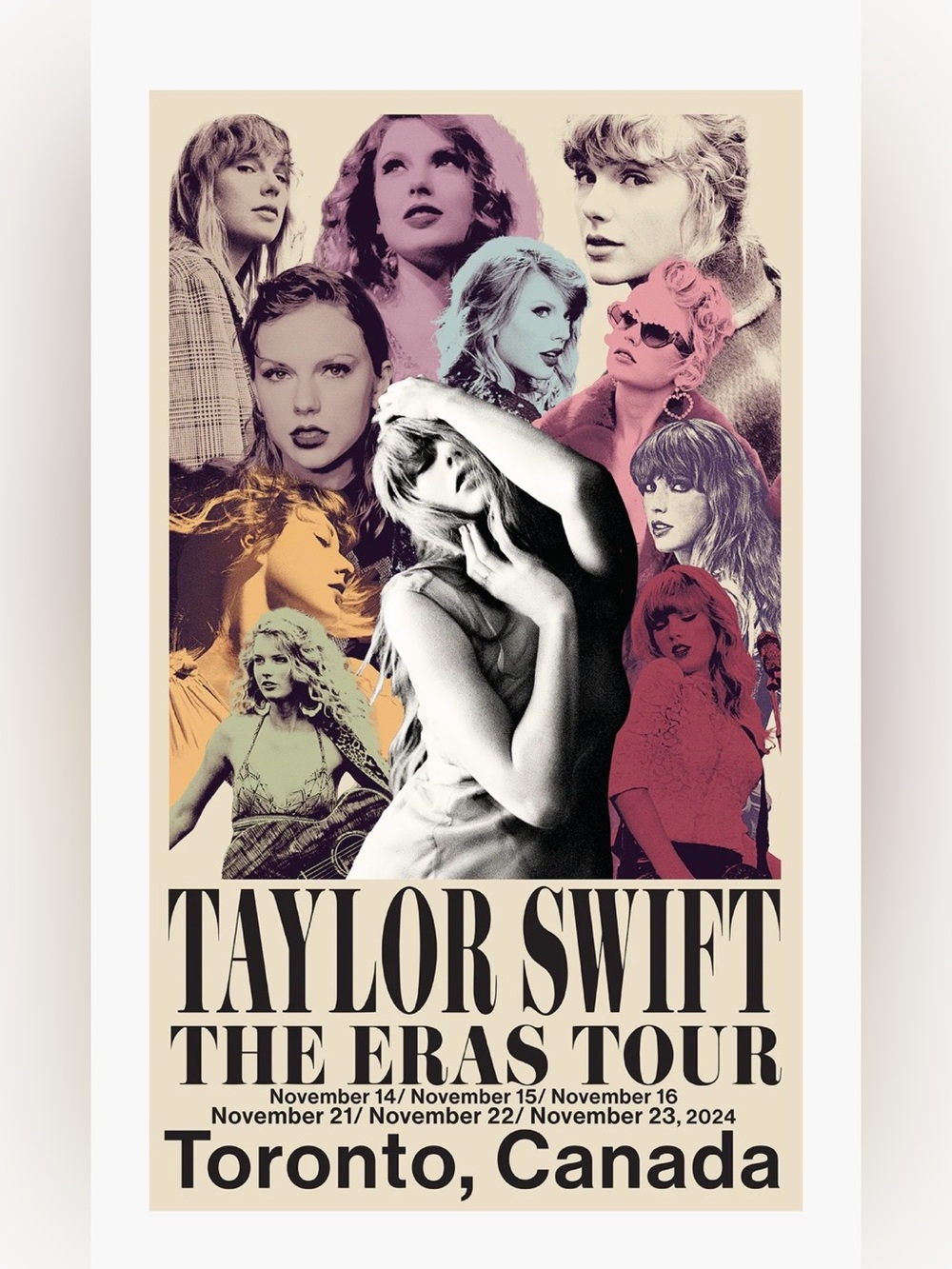 Taylor Swift Eras Tour Poster Toronto